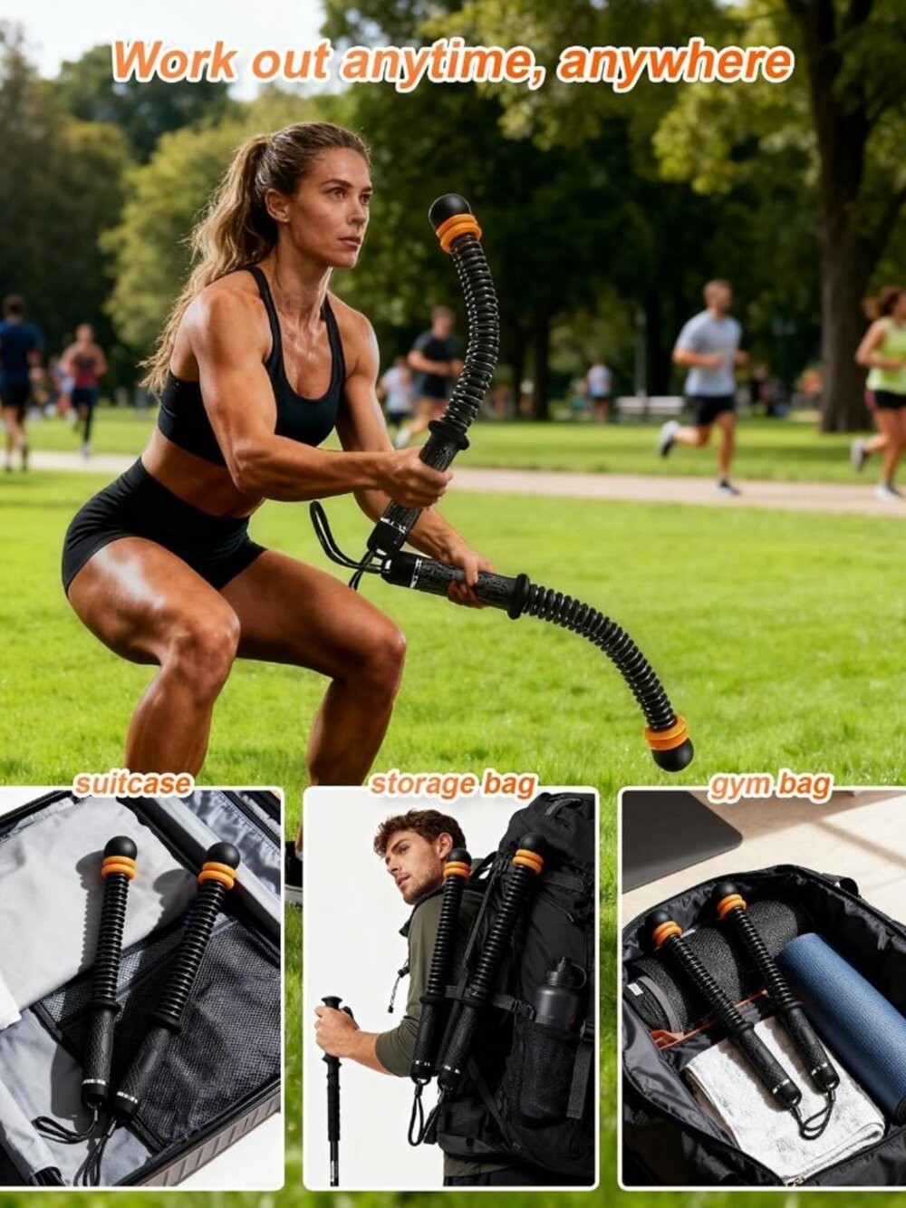 Adjustable Ropeless Battle Ropes - Portable Home Gym Workout Equipment - Picture 6 of 7